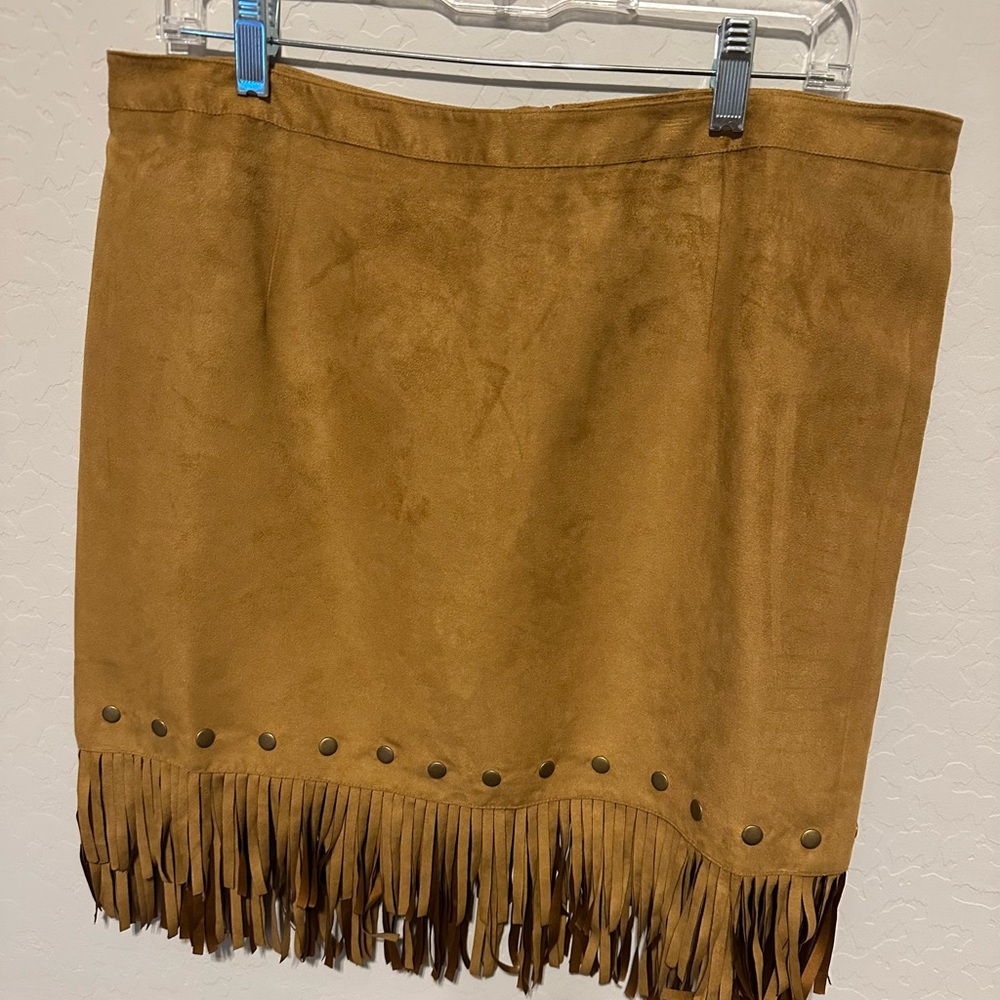 Cowgirl Justice faux suede fringe skirt